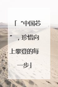 “中国芯”，珍惜向上攀登的每一步