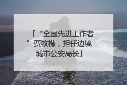 “全国先进工作者”贾牧樵，担任边境城市公安局长