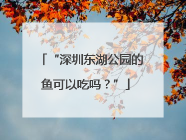 “深圳东湖公园的鱼可以吃吗？”