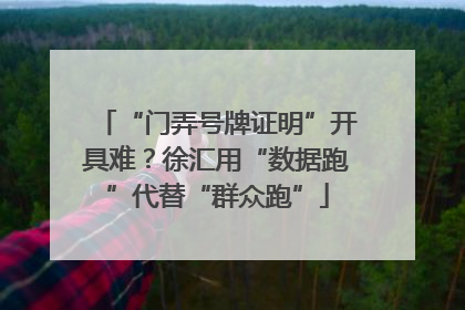 “门弄号牌证明”开具难？徐汇用“数据跑”代替“群众跑”