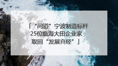 “问道”宁波制造标杆 25位临海大田企业家取回“发展真经”