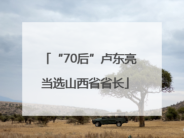 “70后”卢东亮当选山西省省长