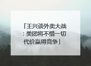 王兴谈外卖大战：美团将不惜一切代价赢得竞争