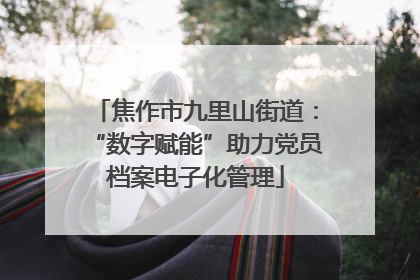 焦作市九里山街道：“数字赋能”助力党员档案电子化管理