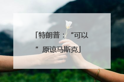 特朗普：“可以”原谅马斯克