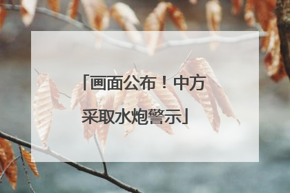 画面公布！中方采取水炮警示