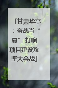 甘肃华亭：奋战当“夏” 打响项目建设攻坚大会战