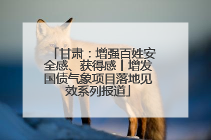 甘肃：增强百姓安全感、获得感丨增发国债气象项目落地见效系列报道