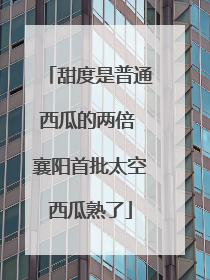 甜度是普通西瓜的两倍 襄阳首批太空西瓜熟了