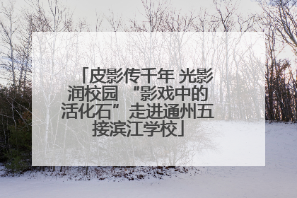 皮影传千年 光影润校园 “影戏中的活化石”走进通州五接滨江学校