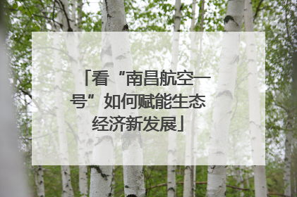 看“南昌航空一号”如何赋能生态经济新发展