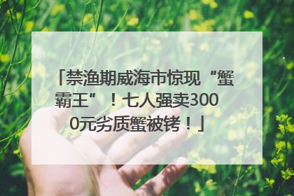 禁渔期威海市惊现“蟹霸王”！七人强卖3000元劣质蟹被铐！