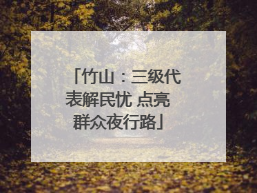 竹山：三级代表解民忧 点亮群众夜行路