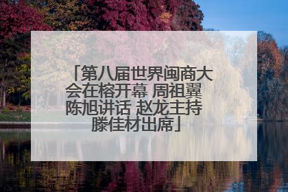 第八届世界闽商大会在榕开幕 周祖翼陈旭讲话 赵龙主持 滕佳材出席