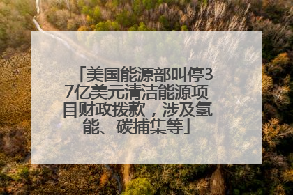 美国能源部叫停37亿美元清洁能源项目财政拨款，涉及氢能、碳捕集等