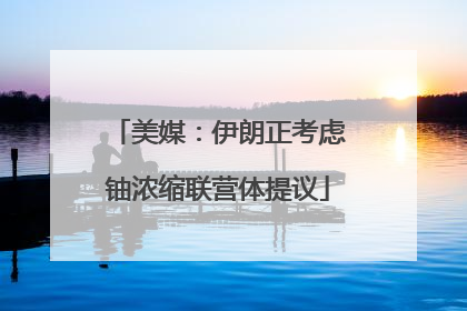 美媒：伊朗正考虑铀浓缩联营体提议