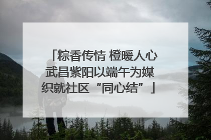 粽香传情 橙暖人心 武昌紫阳以端午为媒织就社区“同心结”