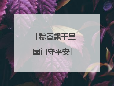 粽香飘千里 国门守平安