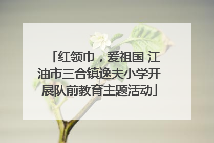 红领巾，爱祖国 江油市三合镇逸夫小学开展队前教育主题活动