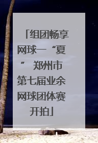 组团畅享网球一“夏” 郑州市第七届业余网球团体赛开拍