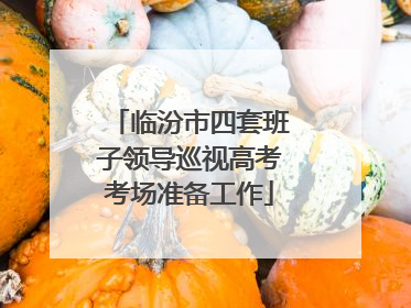 临汾市四套班子领导巡视高考考场准备工作