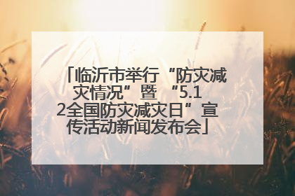 临沂市举行“防灾减灾情况”暨 “5.12全国防灾减灾日”宣传活动新闻发布会