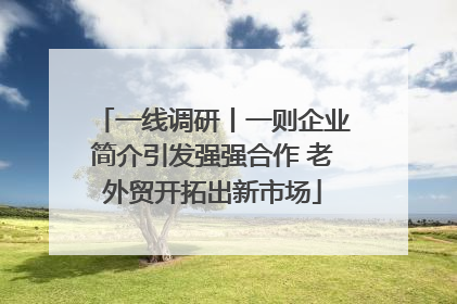 一线调研丨一则企业简介引发强强合作 老外贸开拓出新市场