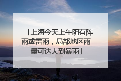 上海今天上午阴有阵雨或雷雨，局部地区雨量可达大到暴雨