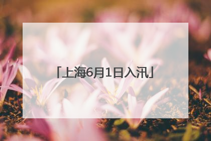 上海6月1日入汛