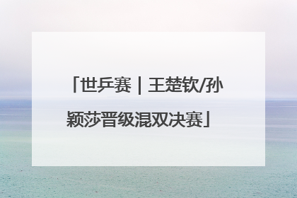 世乒赛｜王楚钦/孙颖莎晋级混双决赛