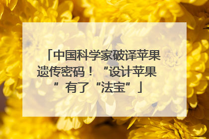 中国科学家破译苹果遗传密码！“设计苹果”有了“法宝”