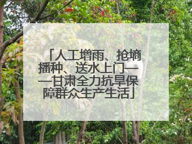 人工增雨、抢墒播种、送水上门——甘肃全力抗旱保障群众生产生活