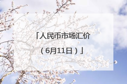 人民币市场汇价（6月11日）