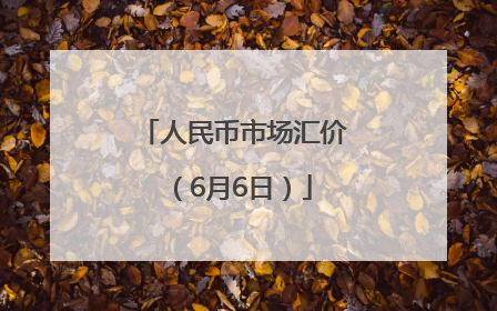 人民币市场汇价（6月6日）