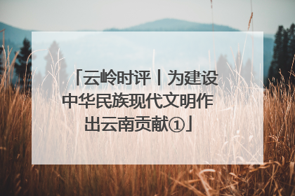 云岭时评丨为建设中华民族现代文明作出云南贡献①