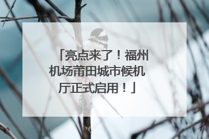 亮点来了！福州机场莆田城市候机厅正式启用！