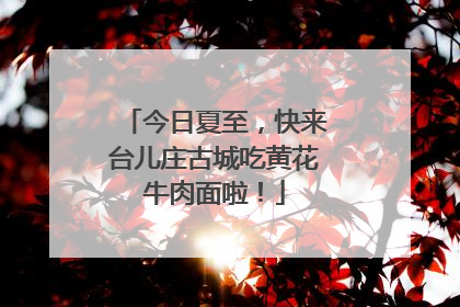 今日夏至，快来台儿庄古城吃黄花牛肉面啦！