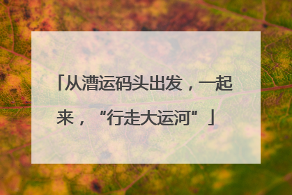 从漕运码头出发，一起来，“行走大运河”