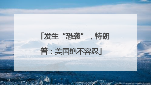 发生“恐袭”，特朗普：美国绝不容忍