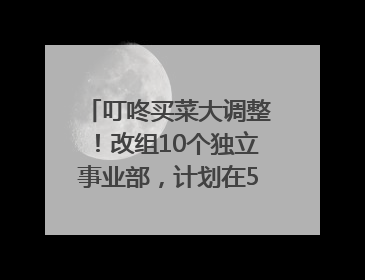叮咚买菜大调整！改组10个独立事业部，计划在5月完成App端全面改版