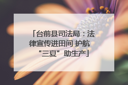 台前县司法局：法律宣传进田间 护航“三夏”助生产