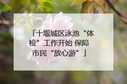 十堰城区泳池“体检”工作开始 保障市民“放心游”