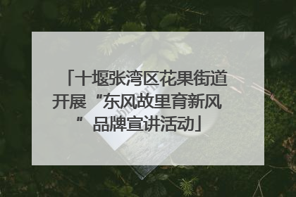 十堰张湾区花果街道开展“东风故里育新风”品牌宣讲活动