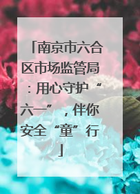 南京市六合区市场监管局：用心守护“六一”，伴你安全“童”行