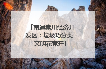 南通崇川经济开发区：垃圾巧分类 文明花竞开