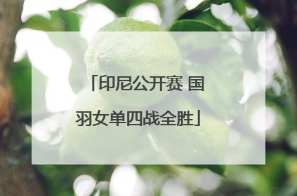印尼公开赛 国羽女单四战全胜