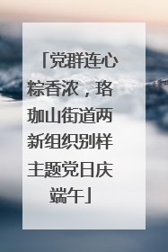 党群连心粽香浓，珞珈山街道两新组织别样主题党日庆端午