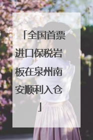 全国首票进口保税岩板在泉州南安顺利入仓