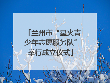 兰州市“星火青少年志愿服务队”举行成立仪式