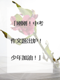刚刚！中考作文题出炉！少年加油！